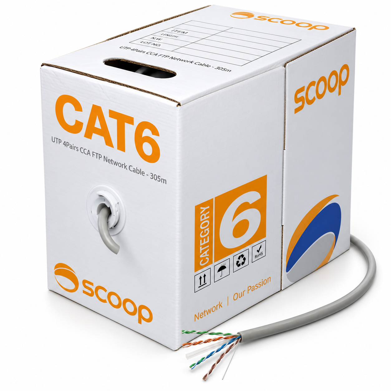 Scoop Cat 6 Utp Ethernet Lan Cable